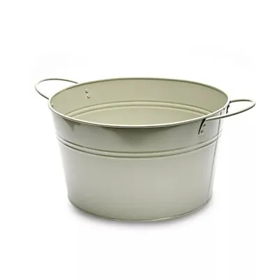 Large Clay Round Metal Tub Imperfect • £0.99