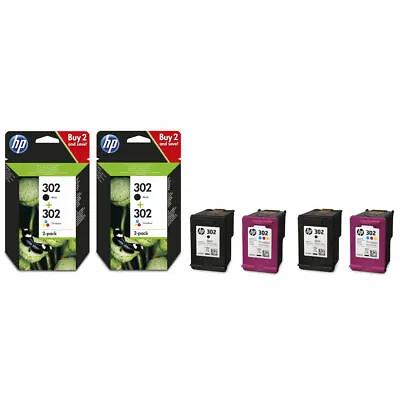 £71.75 • Buy Original HP 302 / 302XL Black & Colour Ink Cartridges For DeskJet 1110 Printer