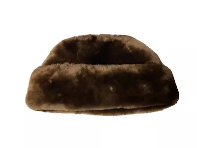 Vintage North King Dyed Mouton Lamb Fur Hat Brown Adult Small • $20