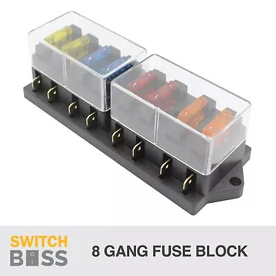 8 Gang 8 Way In Line Blade Fuse Box Block Holder Circuit For 12v 24v Car LED • $26