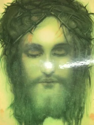 Vintage Jesus Face Picture With Crown • $8