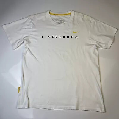 Nike Live Strong White & Yellow T-Shirt Men's Large - Excellent Condition • $24.99