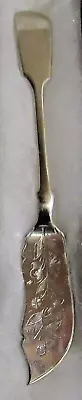 #177) Silver Plated Cutlery Used For Serving Fish Leaf And Flower Engraving • £10