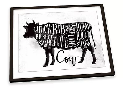 Cow Meat Butchers Steaks FRAMED ART PRINT Picture Poster Artwork • $72.99