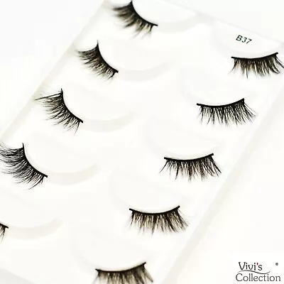 3D Mink Half Corner Eyelashes False Natural Fake Eye Lashes Thick 5 Pairs - B37 • £4.19