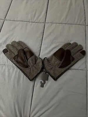 Polo Ralph Lauren Men’s Winter Leather Gloves Gray / Brown Size Large • $31.45