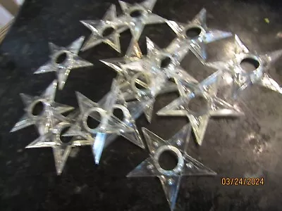 Vintage Glolite Clear Plastic Star Christmas Tree Light Bulbs Reflectors Set 14 • $19.99