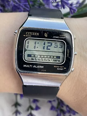 Citizen Multi Alarm Watch 40-1030 Quartz Square Vintage • $59