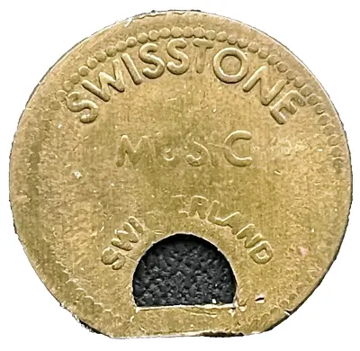 Antique Swisstone Music Box Key Token Brass Coin Switzerland Made Swiss Tone • $9