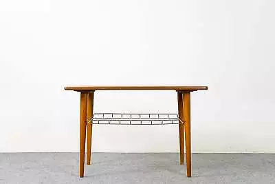 Danish Mid Century Teak & Beech Side Table - (324-167.1) • $595