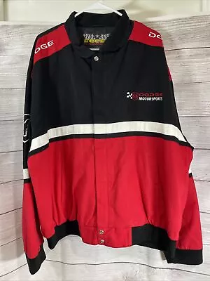 VINTAGE ESSEX Men's BLACK/RED Dodge Motorsports FULL-ZIP Racing Jacket XL RAM • $99.99