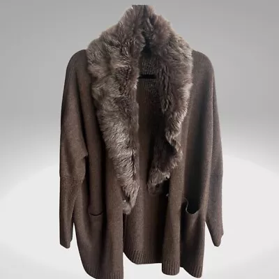 Vince Cardigan Womens  Featuring Removable Fur Collar • $159