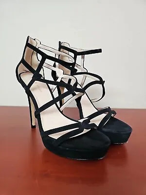 PELLE MODA Women's Heeled Sandals Pumps Shoes Black Color Leather Upper.Size 8M • $20.39