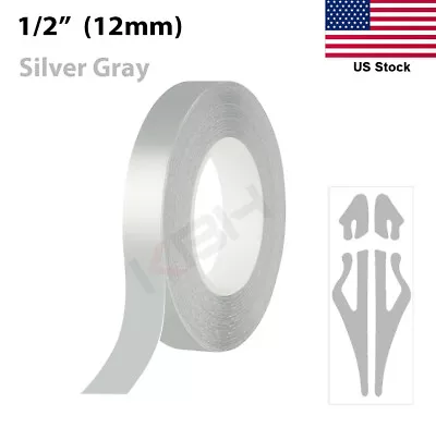 SILVER GRAY Roll Vinyl Pinstriping Pin Stripe Car Motorcycle Tape Decal Stickers • $8.45