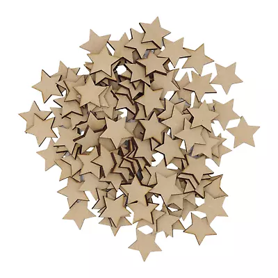 Wooden Stars Laser Cut MDF Blank Embellishments Craft Decorations Shapes 3mm • £3.67