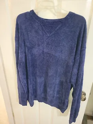 Vintage DESCENTE  PLUSH  Blue Sweater XXL Acrylic/Rayon Ski~Winter~Sports • $19.25