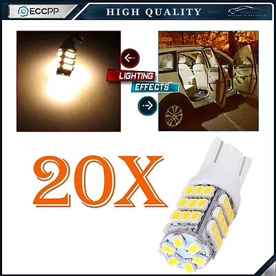 20pcs RV Trailer Tail Lights T10 921 168 2825 Warm White 42 SMD 3528 LED Bulb • $14.28