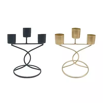 3 Arms Candle Holder Iron Candelabra Simple Candleholder Centerpiece Candlestick • £8.12