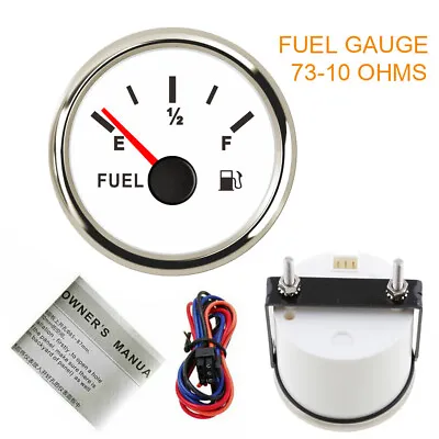 52MM 2-1/16'' Fuel Level Gauge 73-10 Ohms For Car Marine Truck Red LED USA STOCK • $23.70