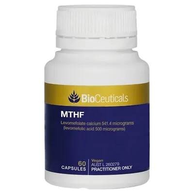 BioCeuticals MTHF 60 Capsules Bioactive Folate Fatigue Healthy Immunity Vegan • $26.75