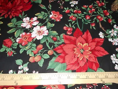 1 Yard  Opulence Poinsettias Christmas  Fabric  • $4.99