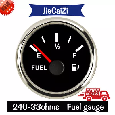 Black 52mm/2  Fuel Level Meter Gauge 240-33 Ohms For Car Truck Motorcycle Marine • $20.76