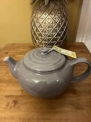 LE CREUSET Stoneware: Stone Grey Round Teapot 1L • £35