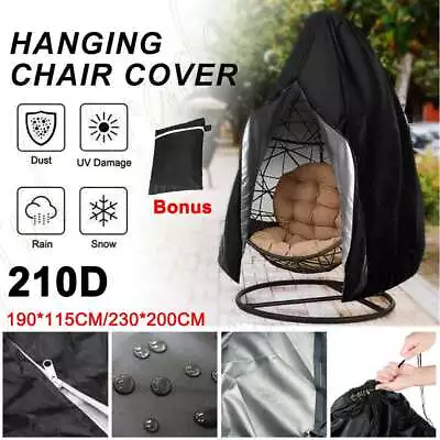 Waterproof Hanging Swing Egg Chair Cover Furniture Outdoor Garden Rattan Protect • $19.99