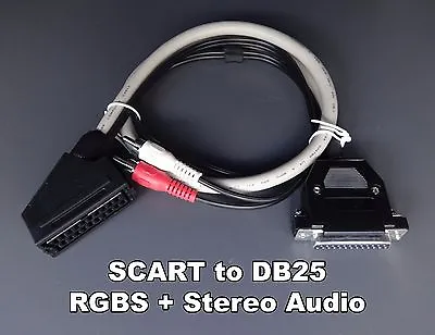 WOOKIEEWIN Female RGB SCART To DB25 D-Sub + Audio Cable For Sony PVM 2030 2530 • $39.99