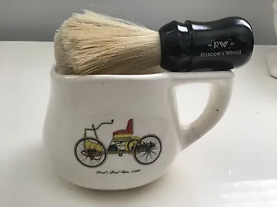 Vintage Shaving Mug  & New Porcelain Handle Brush • $18