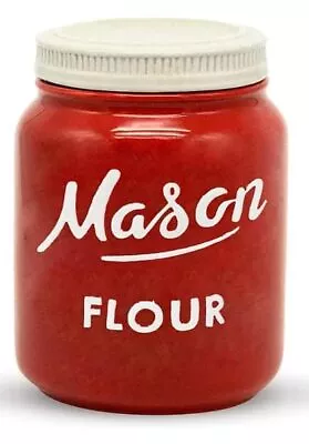 Mason Jar Ceramic Flour Canister - Airtight Ceramic Canister With Lid - Red C... • $19.08