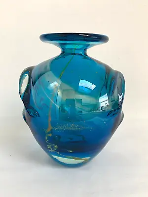 Signed Vintage Mdina Malta Pulled Ear Art Glass Vase • £29.95