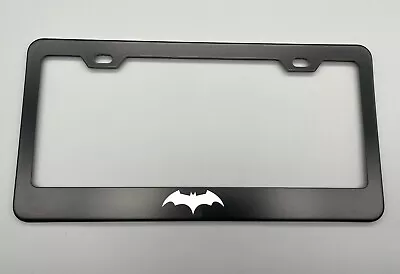 Batman Logo BLACK Stainless Steel License Plate Frame Laser Engraved • $11.50