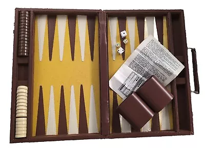 Vintage Backgammon Game Horse Carriage Embroidery 1970s? Yellow Board Unique • $29.99