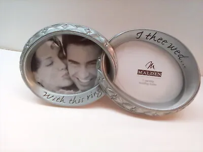 Malden Wedding Picture Frame Silver With Bands Entwined & Heart Border - NOB • $9.75