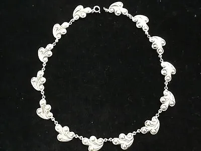 Vintage Danecraft  .925 Sterling Silver Floral Wind Twirl Choker Necklace 16.1 G • $59.99