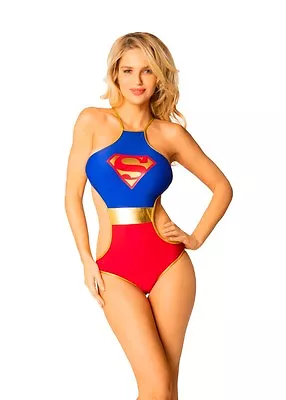 Superman Logo High Neck Monokini One Piece Swimsuit • $19.95