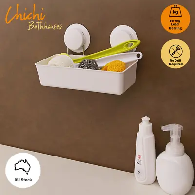 Shower Caddy Storage Tray Suction Fixed With Draining Holes Caravan Accessories • $24.59