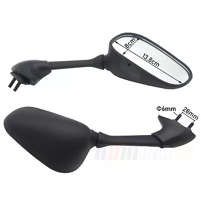 Black Rear View Mirrors Racing Replacement For Yamaha 2001 2002 Yzfr6 Yzf-R6 • $28.79