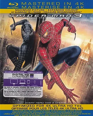 Spider-Man 3 Mastered In 4K (Blu-ray + UV Digital Code) With Slipcover  [L1] • $24