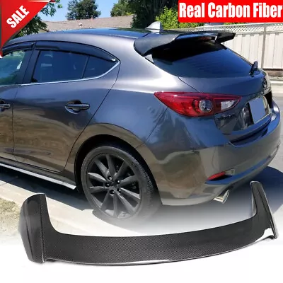 For Mazda 3 Axela Hatchback 14-19 Real Carbon Rear Roof Window Spoiler Top Wing • $299.24