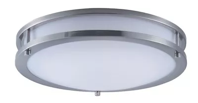 Maxim Lighting 55543WTSN Linear - 14 Inch 20W 1 LED Flush Mount Satin Nickel • $29.99