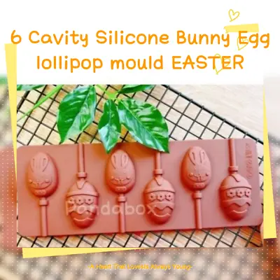 6 X Silicone Easter Eggs Bunny Lollipop Chocolate Mould Ice Cube Jelly Lolly   • £4.25