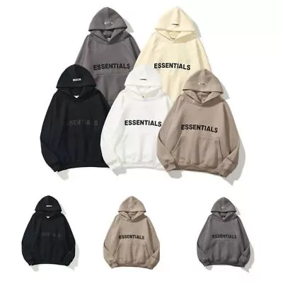 ESSENTIALS Hoodie Hip Hop Unisex Hoodie Letter Fleece Sweatshirt 3D Letter Print • $32.99