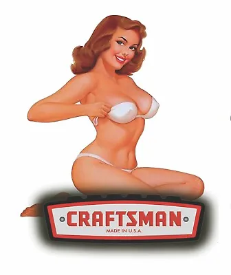 Craftsman Tool Sticker Breaker Girl Pinup Vintage Decal Mechanic Tool Box Usa • $5