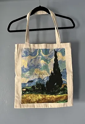 Cotton Tote Bag Vincent Van Gogh Wheat Field With Cypresses  • $20