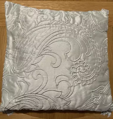 Julian Charles Paisley Silver Luxury Jacquard Filled Cushion 45cmx45cm • £5