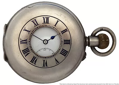 Antique 925 Sterling Silver Mens Pinset Hunter Birmingham Pocket Watch To Fix  • $6.50