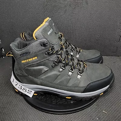 Skechers Relaxed Fit Relment Daggett Boots Mens Sz 11.5 Gray Yellow Hiking Botas • $63.74