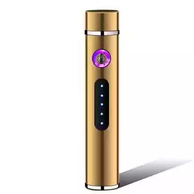 Golden Dual Arc Plasma Electric Lighter USB Rechargeable Portable Lighters Gift • $10.99